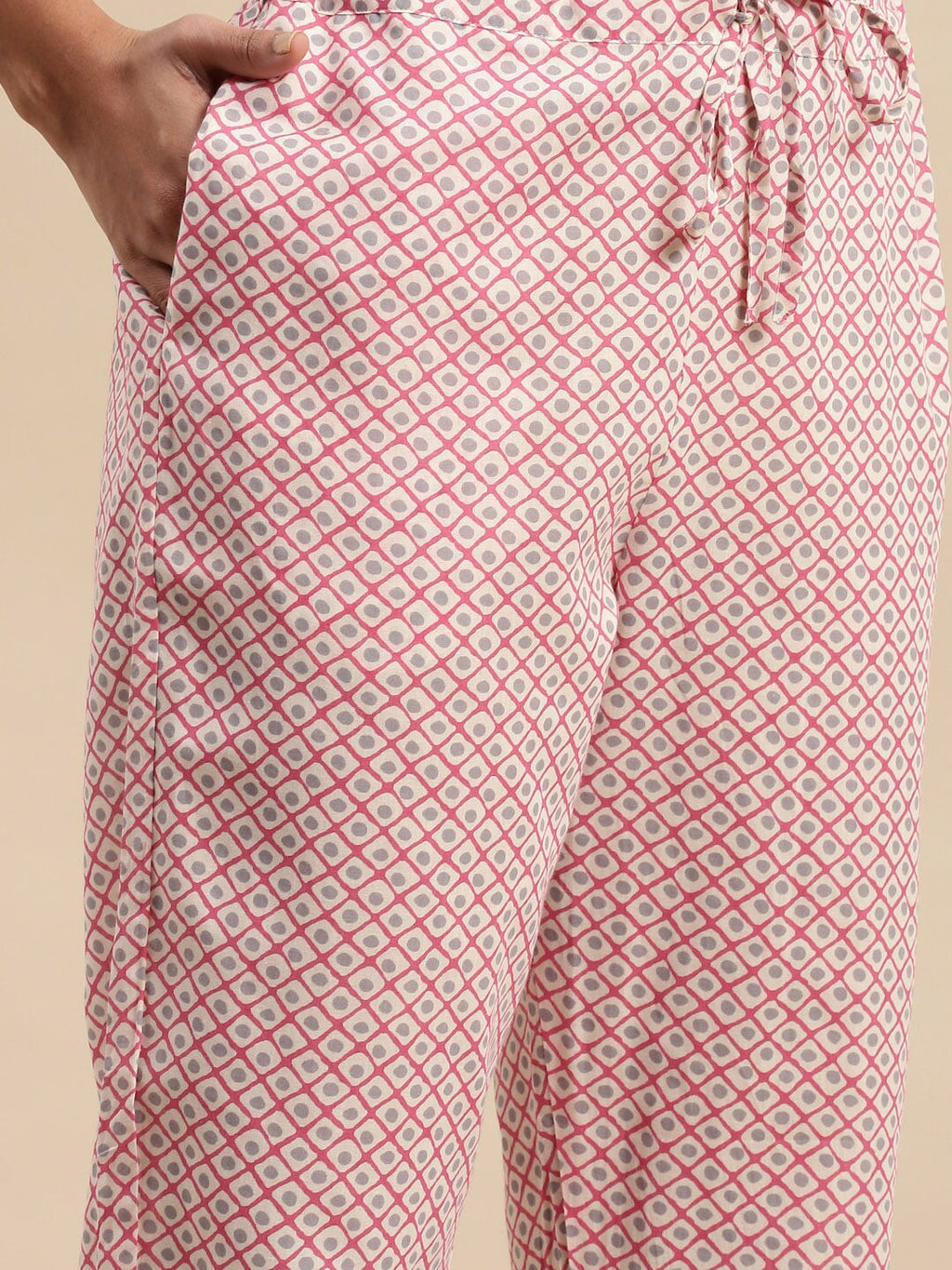 Sangria Floral Printed Gotta Patti Pure-Cotton A-Line Kurta With Trouser & Dupatta | Grocsy