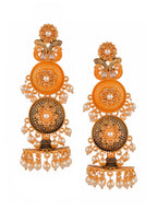 Shoshaa Gold-Toned Contemporary Jhumkas Earrings | Grocsy