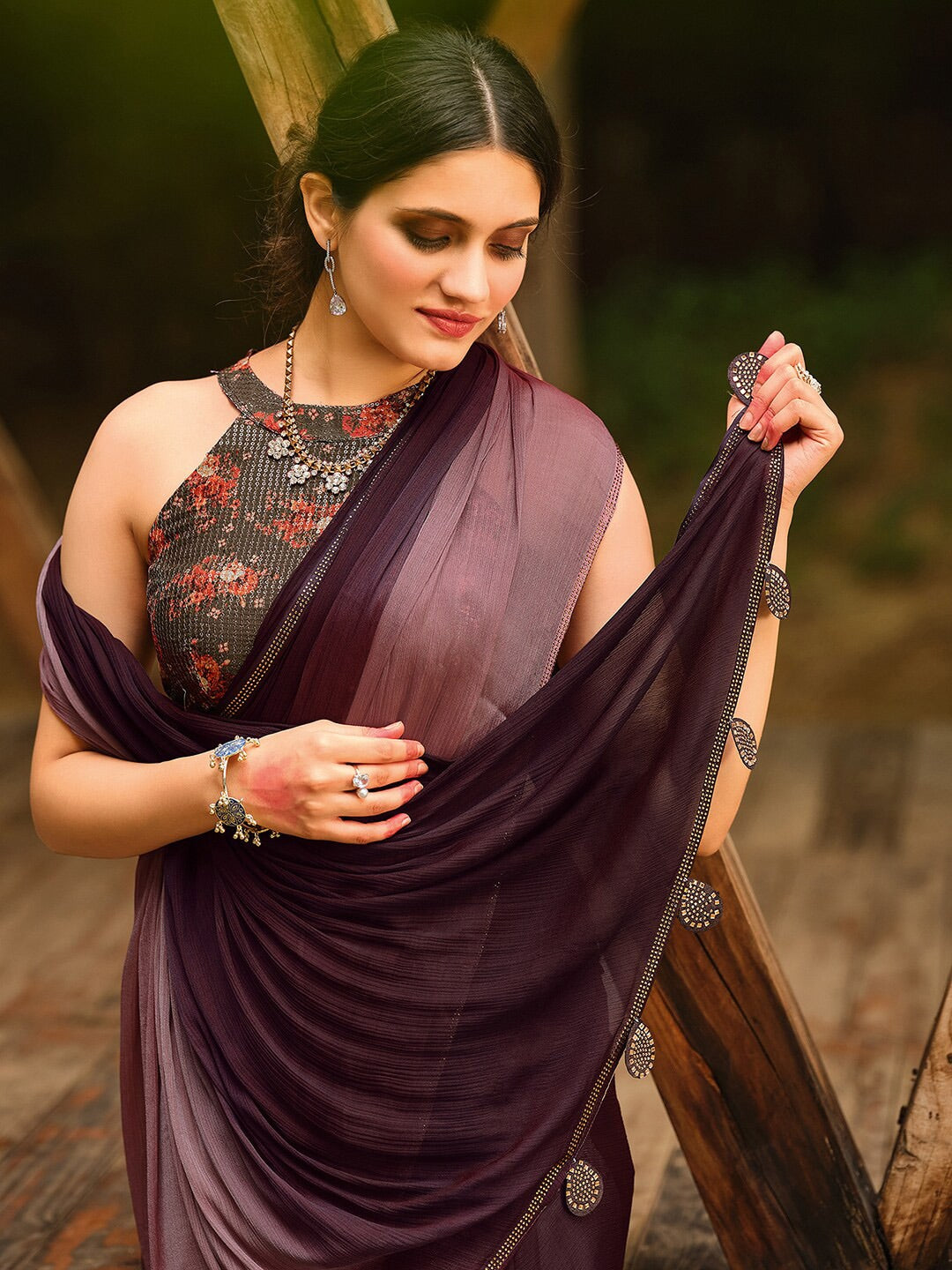 Saree Mall Ombre Sarees | Grocsy