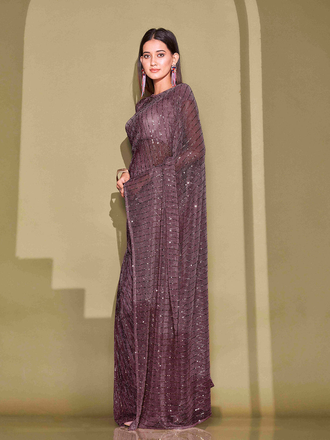 Tikhi Imli Sequinned Embellished Saree | Grocsy