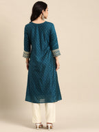 All About You Ethnic Motifs Embroidered Sequinned Kurta With Trousers | Grocsy