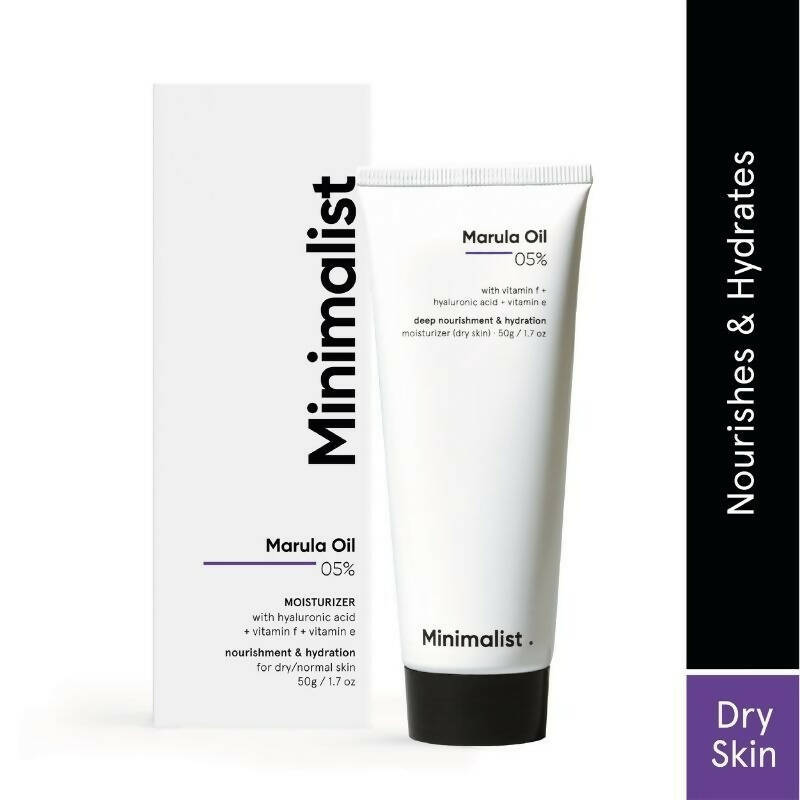 Minimalist 5% Marula Oil Moisturizer With Hyaluronic Acid & Vitamin F & E | Grocsy