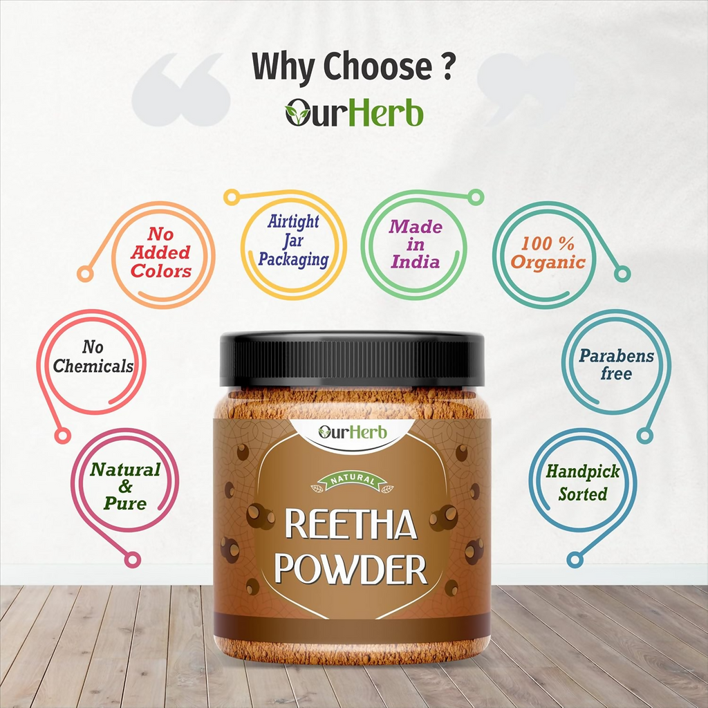 OurHerb Pure & Natural Reetha Powder For Hair Care | Grocsy