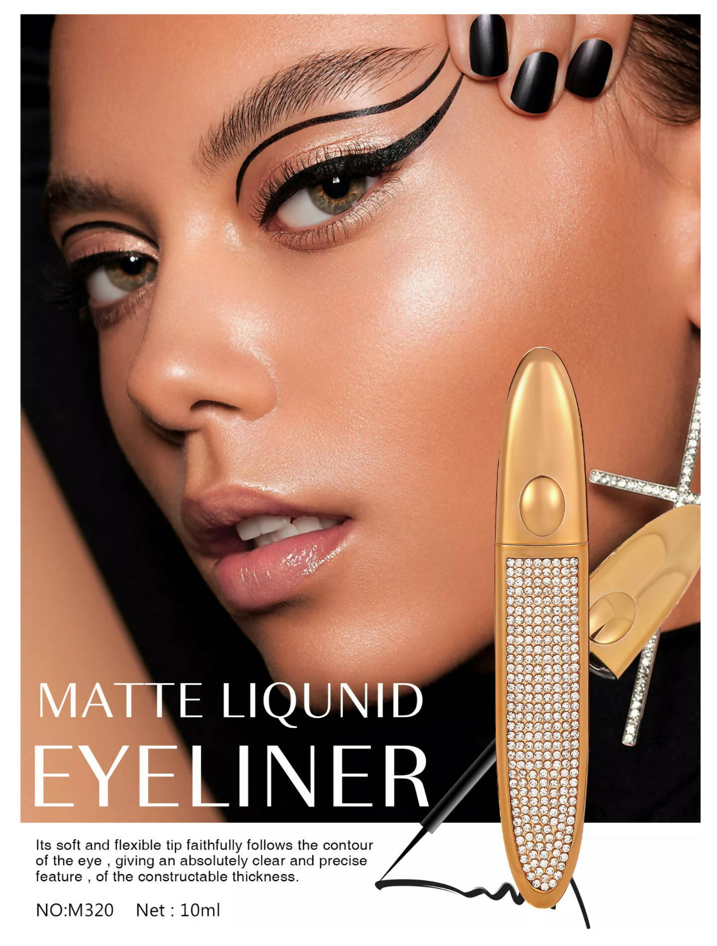 Maliao 24H Stay Waterproof Ultimate Black Liquid Eyeliner | Grocsy
