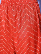 HERE&NOW Women Bandhani Polyester Fusion Bottom Kurta Set | Grocsy