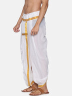 Sethukrishna Men White Readymade Cotton Dhoti | Grocsy