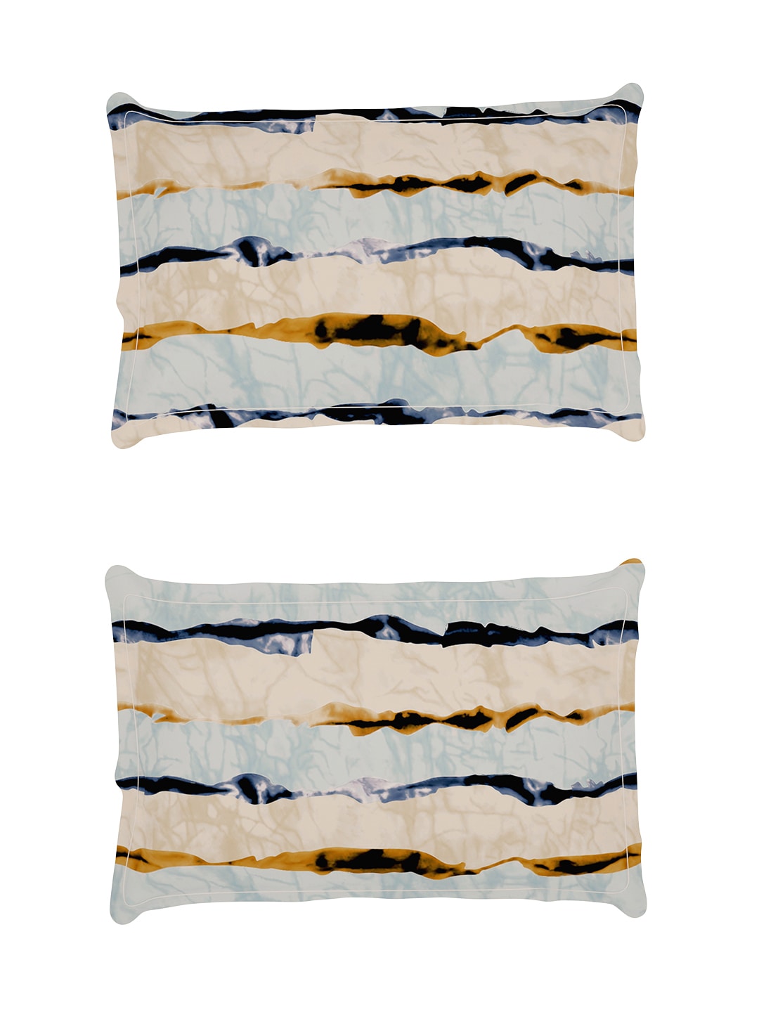 Story@home Arena Cream-Coloured & Grey Printed 180 TC Bedsheet & Pillow Covers | Grocsy