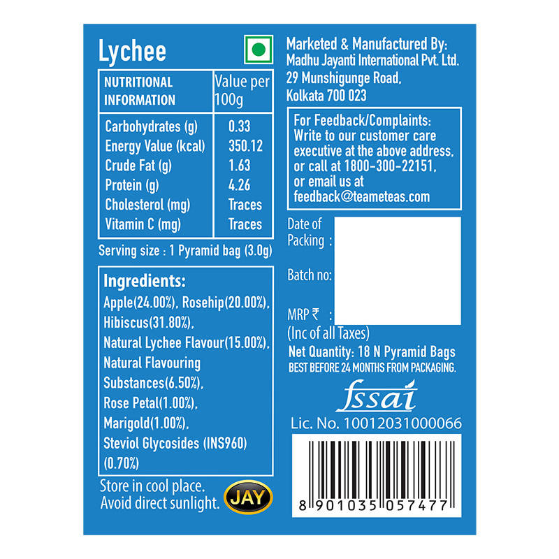Teame Lychee Ice Brews Freeze Pyramid Bags | Grocsy