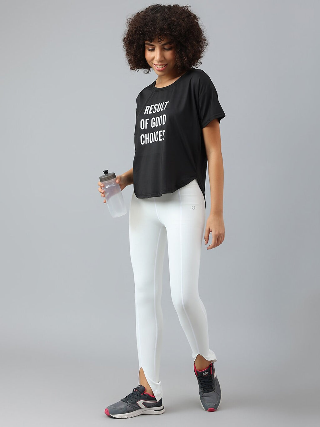 MKH Women Typography Printed Dri-FIT Sports T-shirt | Grocsy