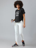MKH Women Typography Printed Dri-FIT Sports T-shirt | Grocsy