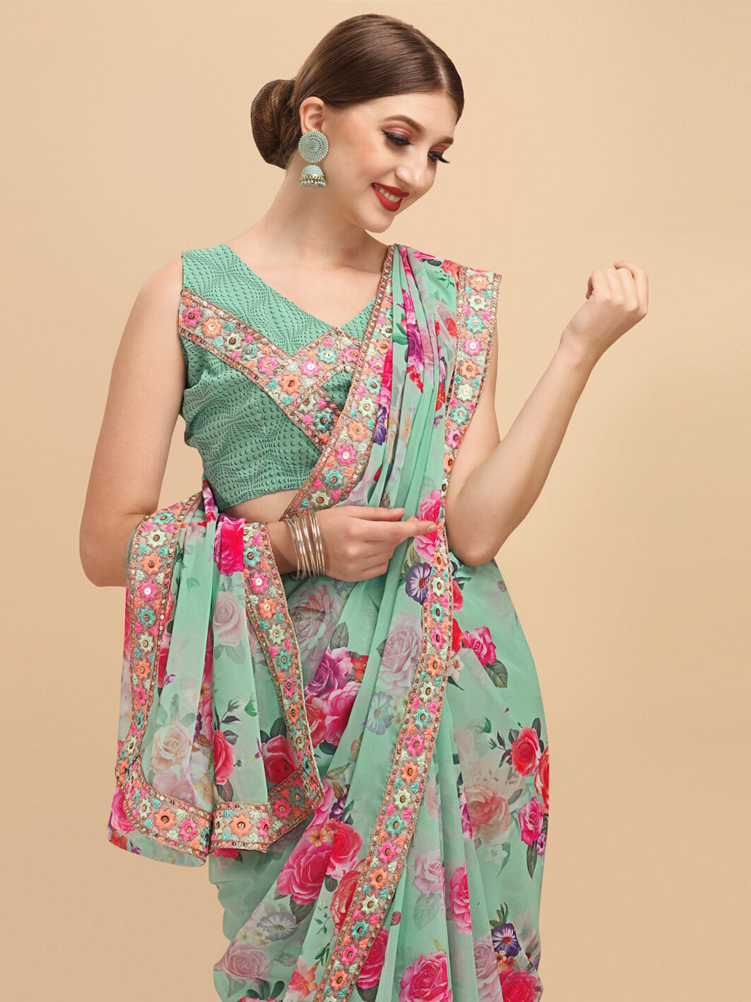 Sangria Women Sea Green Sarees | Grocsy