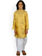 Sethukrishna Boys Gold-Toned Kurta with White Dhoti Pant | Grocsy