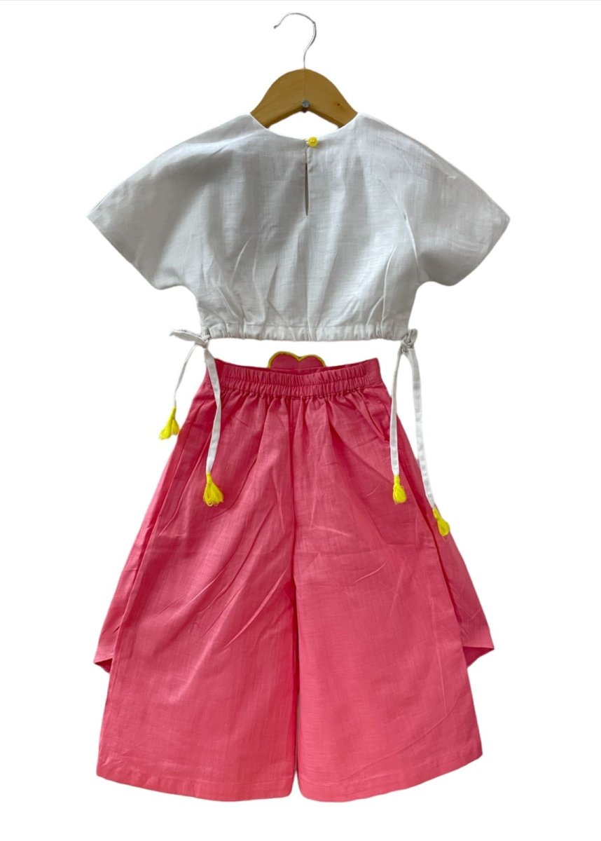 ArthLife Pink White Cycle Embroidered Co-Ord Set | Grocsy
