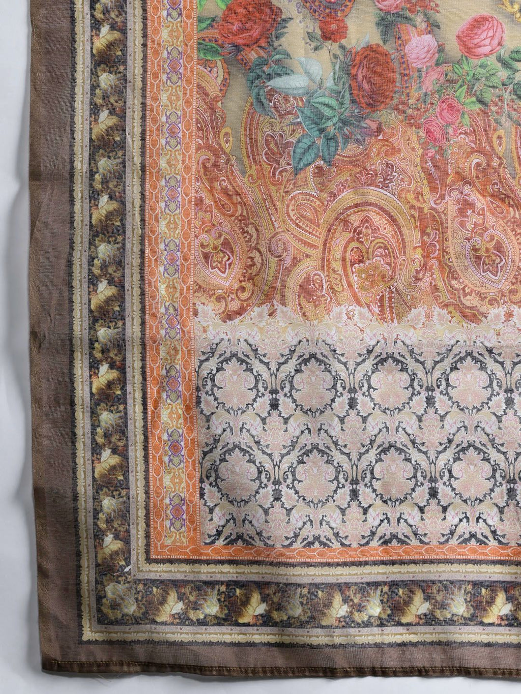 Indo Era Ethnic Motifs Zari Embroidered Liva Kurta With Trousers & Dupatta | Grocsy