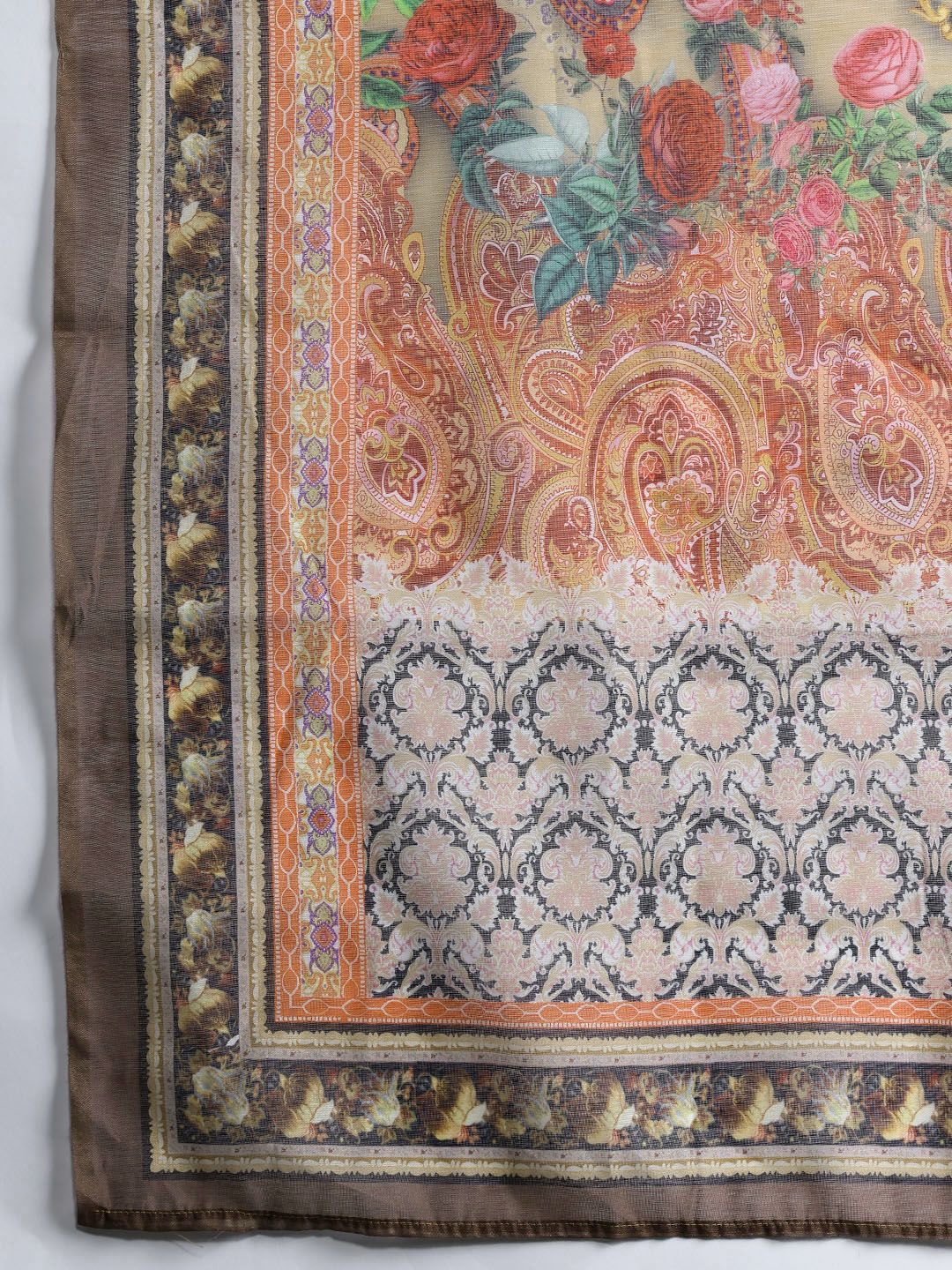 Indo Era Ethnic Motifs Zari Embroidered Liva Kurta With Trousers & Dupatta | Grocsy