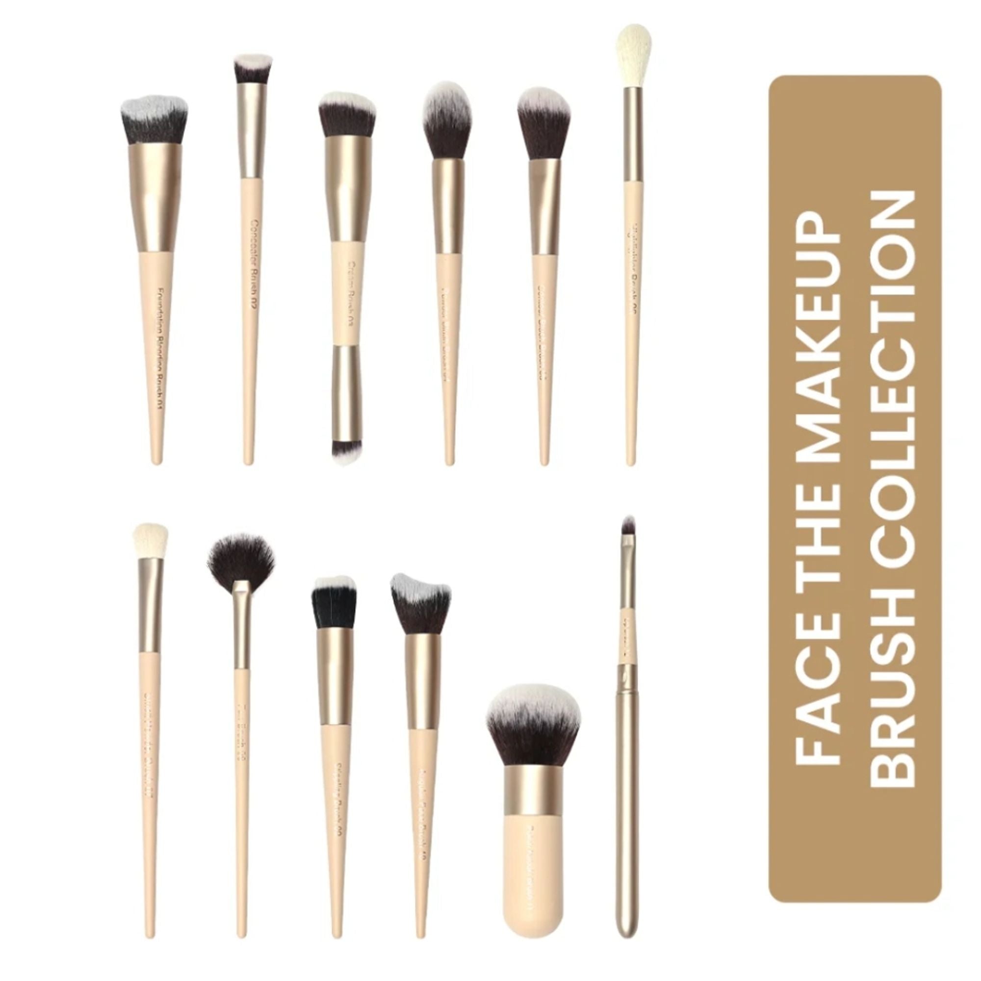 Milagro Beauty Face The Makeup Brush Collection (Set Of 12 ) | Grocsy