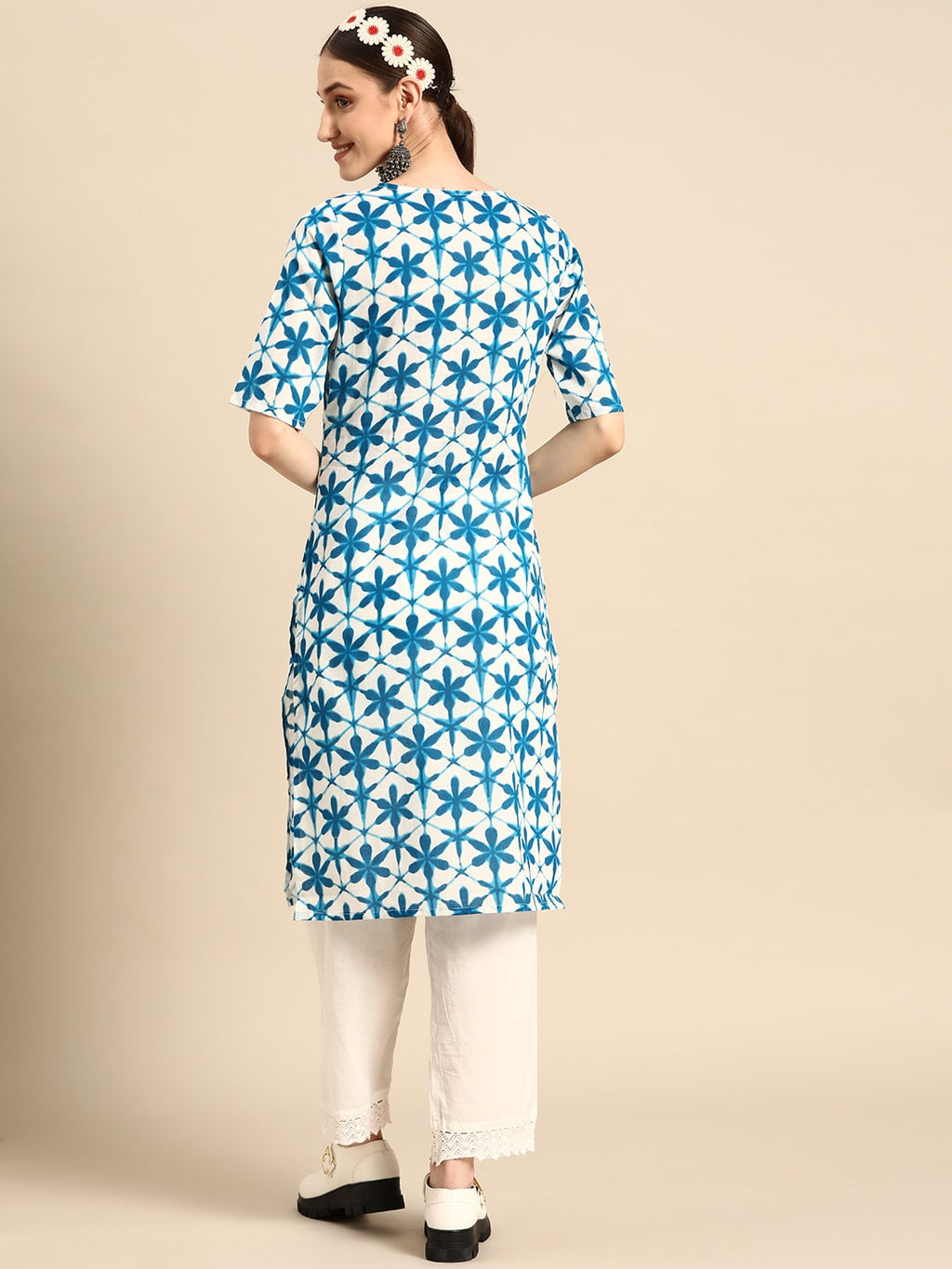 Sangria Women Pure Cotton Floral Printed Kurta | Grocsy