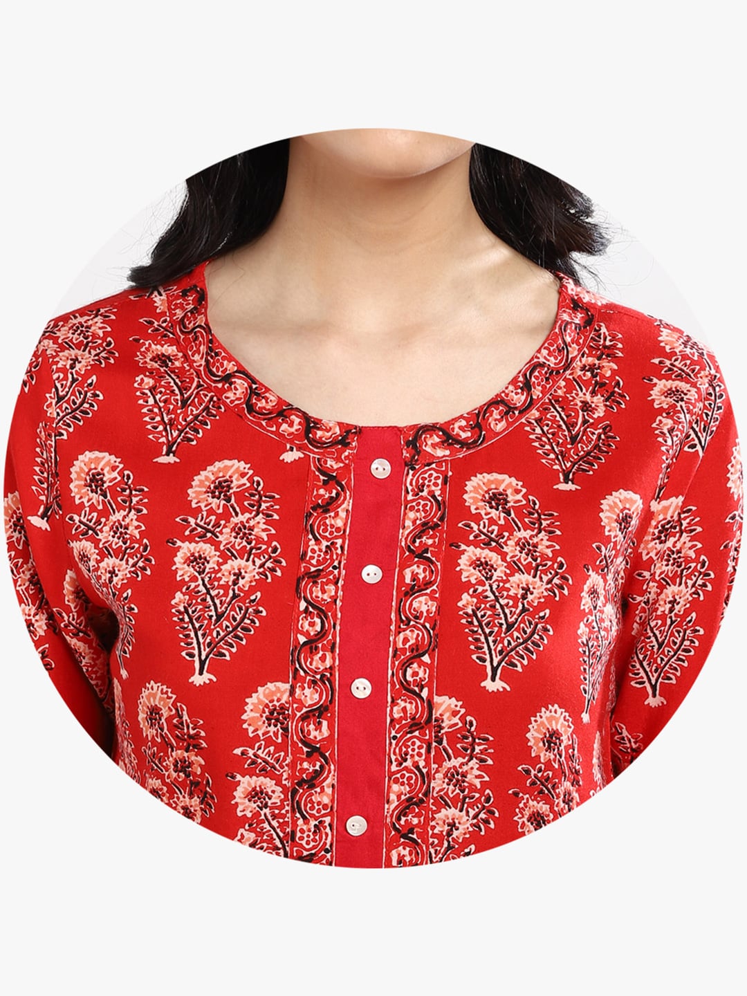 Sangria Women Red Printed Kurta with Palazzos | Grocsy