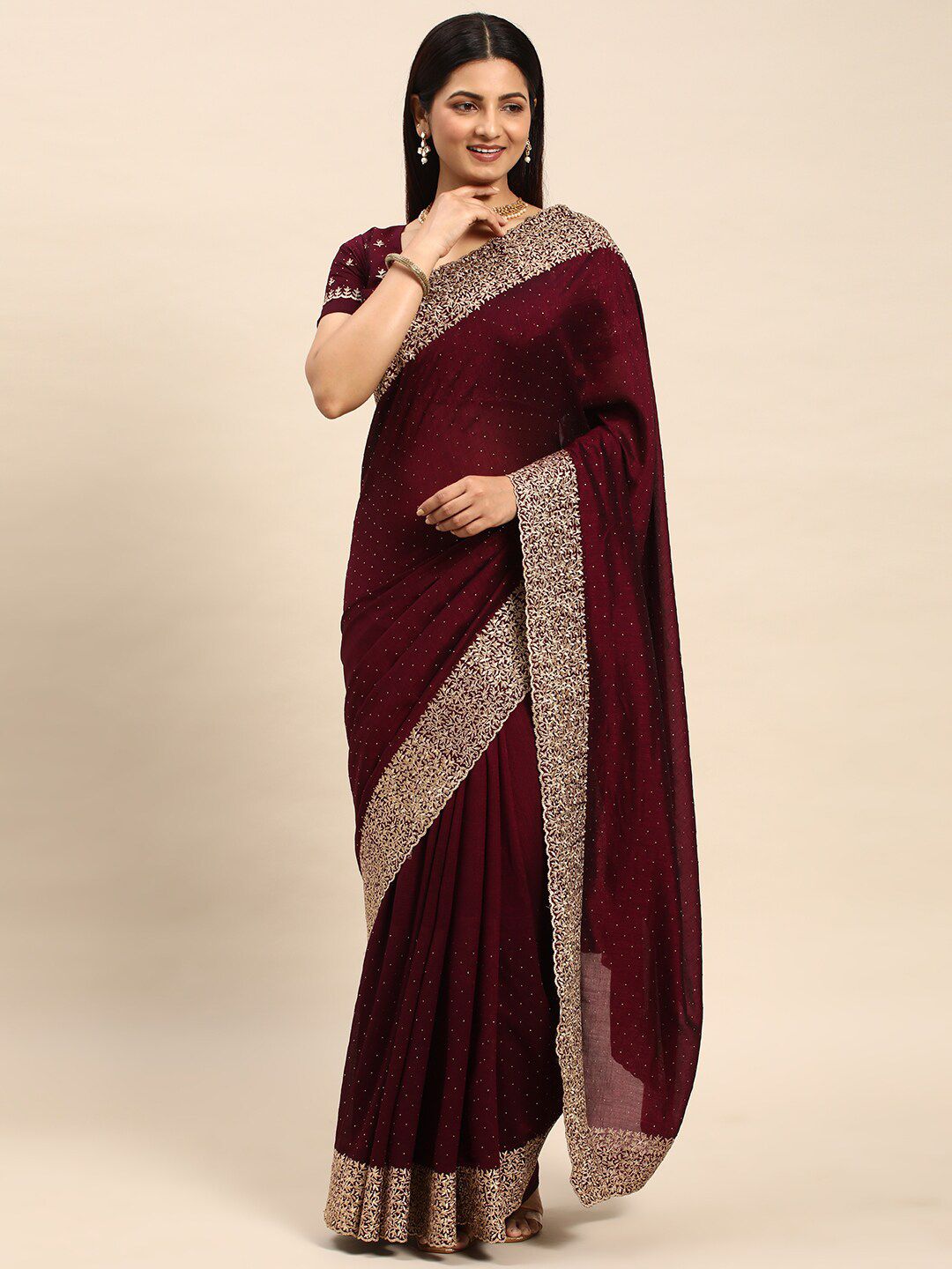 kasee Embellished Embroidered Designer Saree | Grocsy