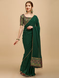Sangria Green Woven Design Saree | Grocsy