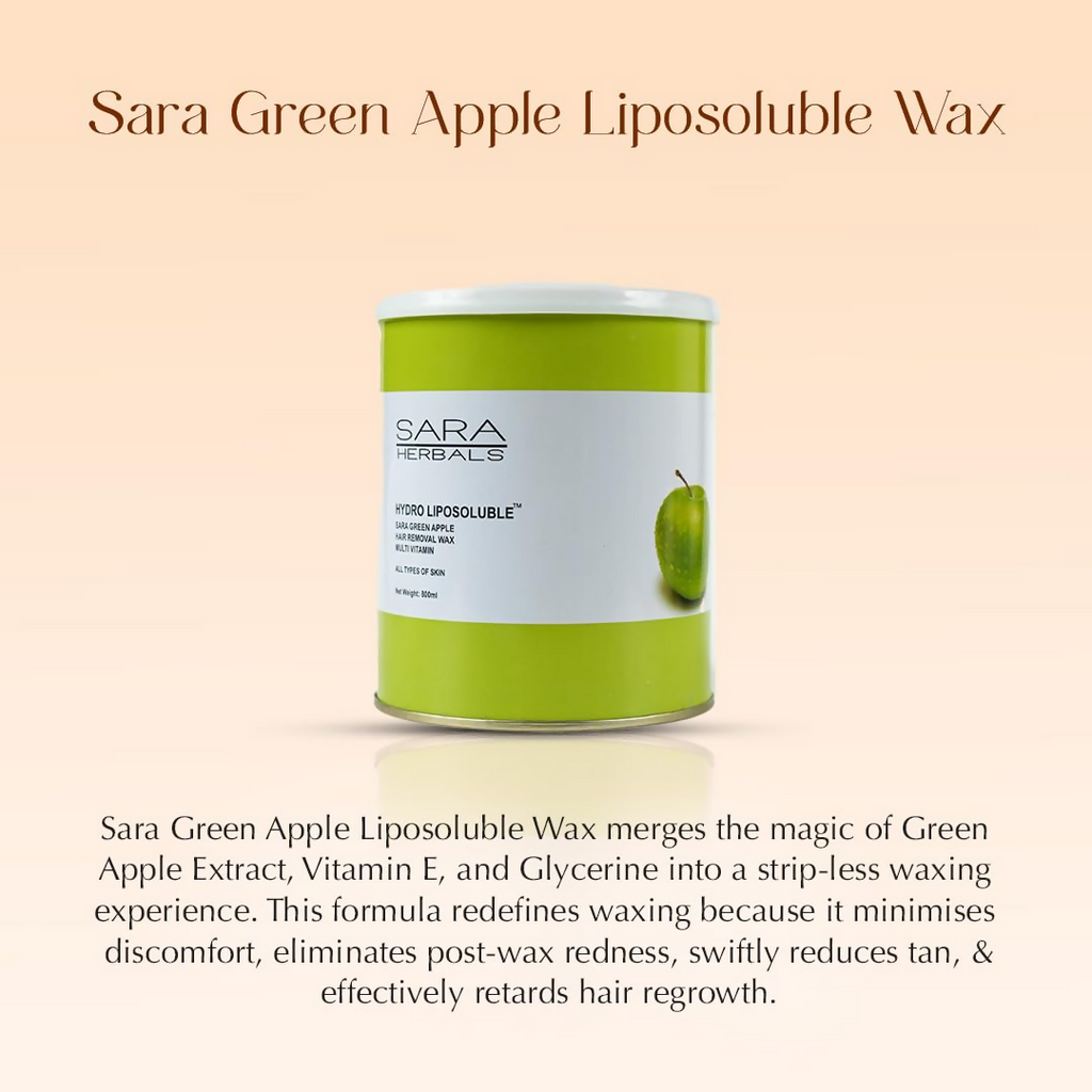 Sara Soul of Beauty Green Apple Liposoluble Hair Removal Wax | Grocsy