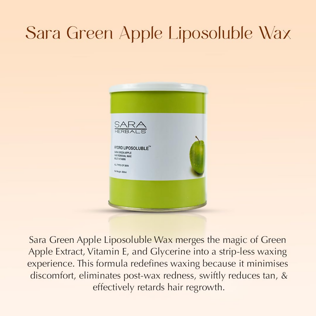 Sara Soul of Beauty Green Apple Liposoluble Hair Removal Wax | Grocsy