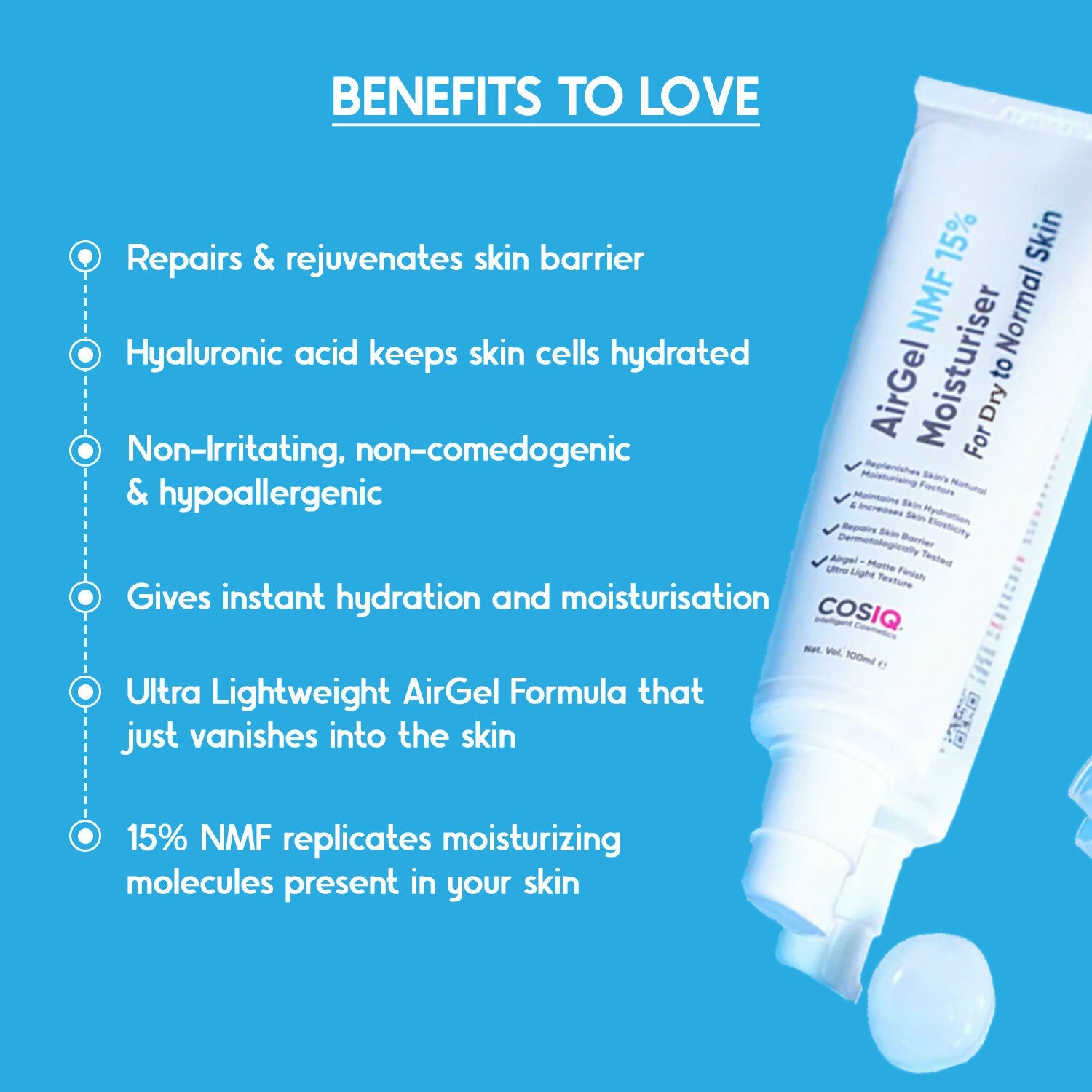 Cos-IQ AirGel NMF 15% for Dry to Normal Skin Moisturizer | Grocsy