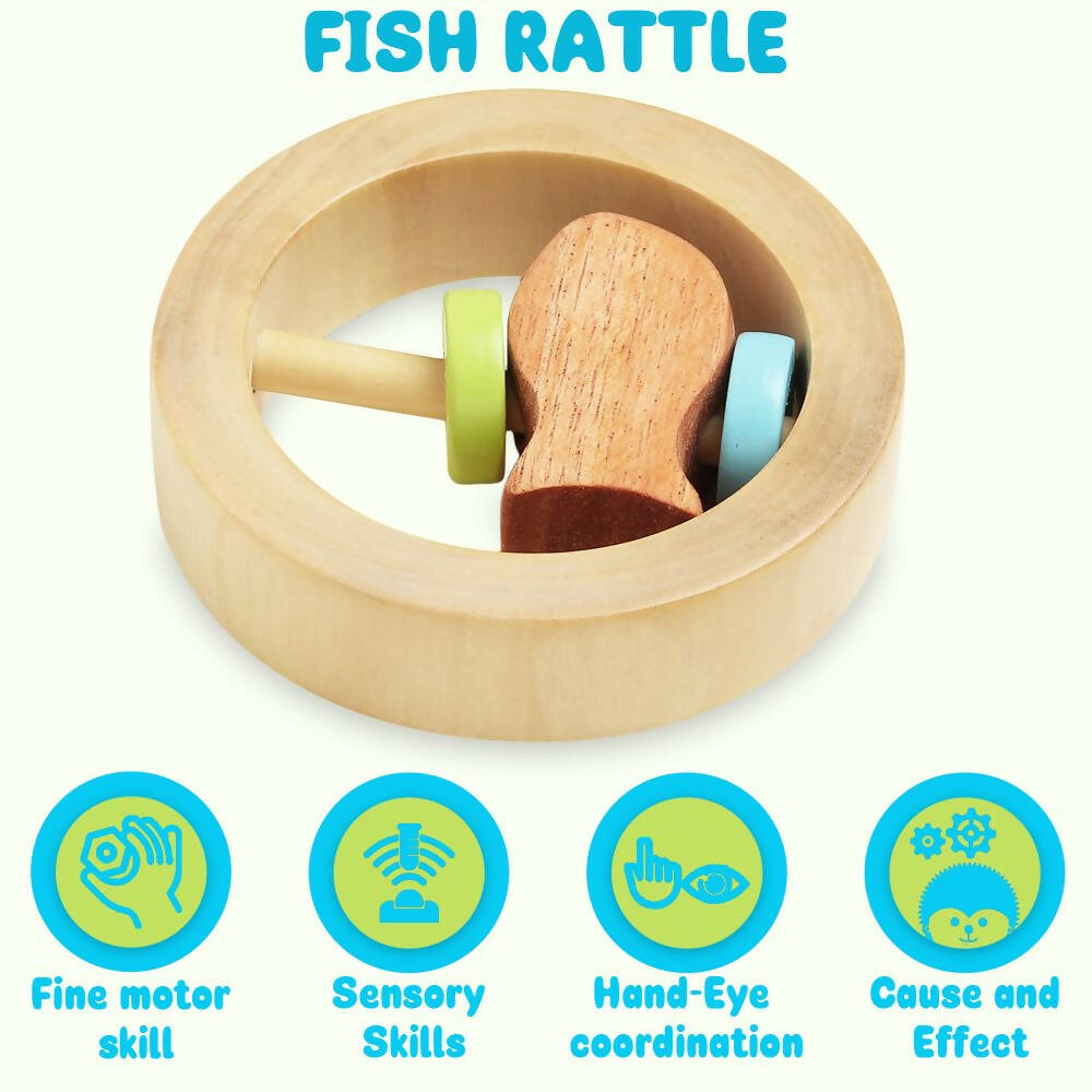 Matoyi Wooden Baby Rattle Cum Teether | Grocsy
