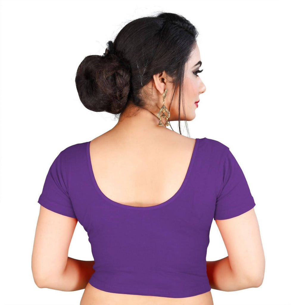 Vamika Violate Lycra Plain Blouse | Grocsy