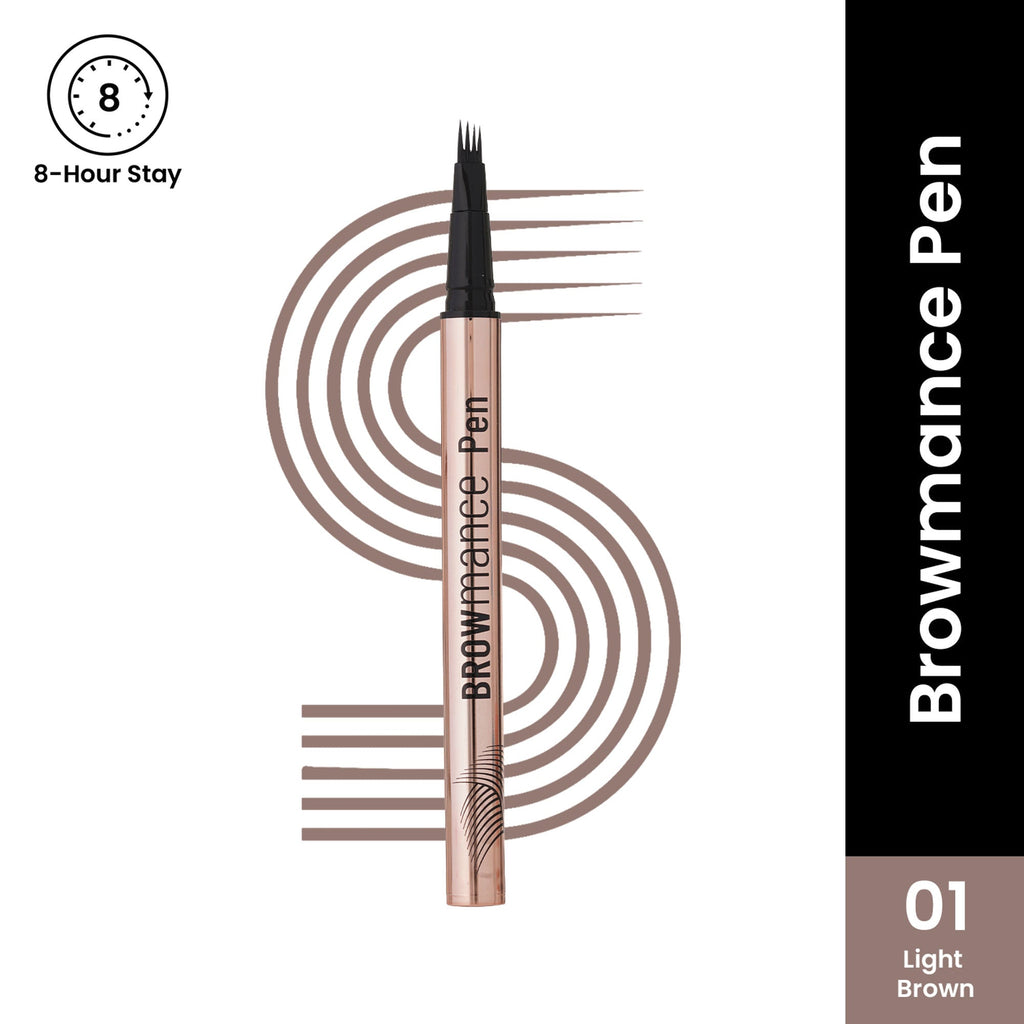 Swiss Beauty Browmance Pen Fills In Sparse Hair For 8-Hour Stay - 1 Light Brown | Grocsy