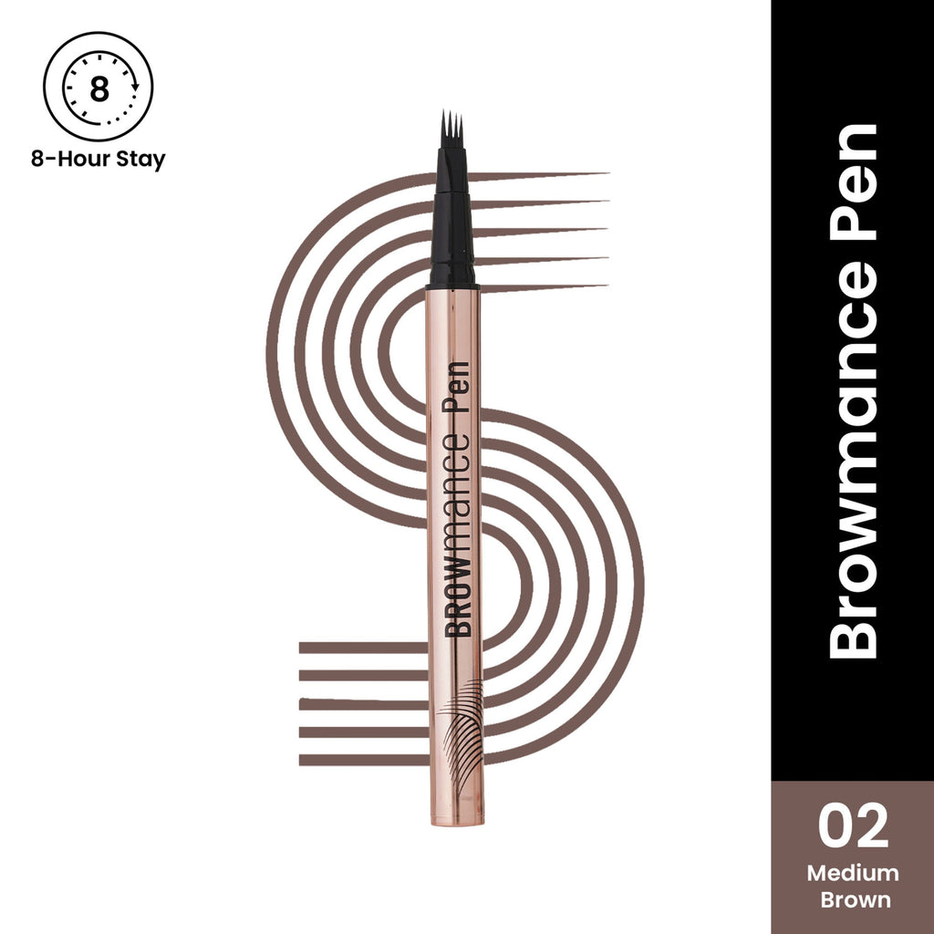 Swiss Beauty Browmance Pen Fills In Sparse Hair For 8-Hour Stay - 2 Medium Brown | Grocsy