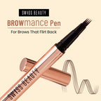 Swiss Beauty Browmance Pen Fills In Sparse Hair For 8-Hour Stay - 2 Medium Brown | Grocsy