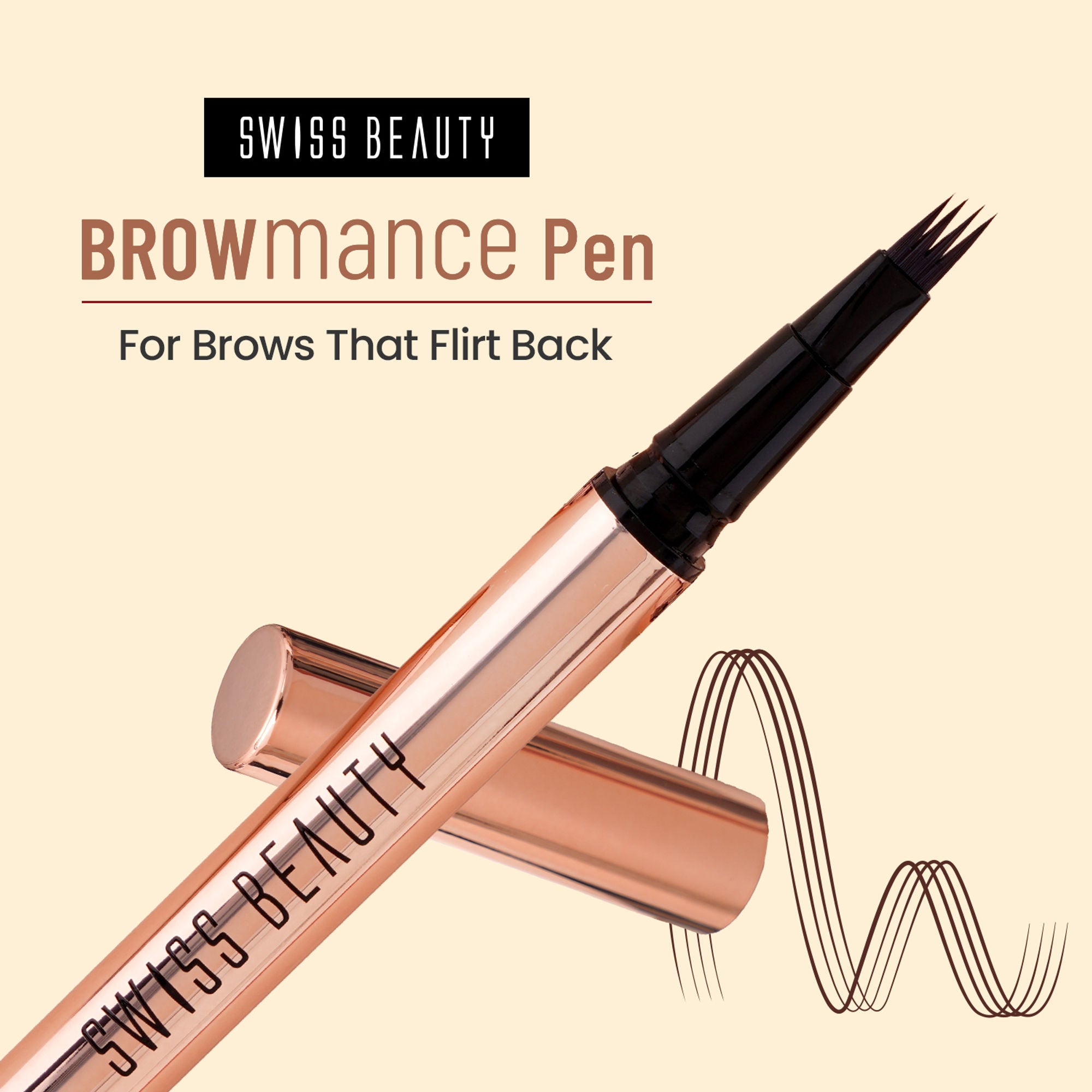 Swiss Beauty Browmance Pen Fills In Sparse Hair For 8-Hour Stay - 2 Medium Brown | Grocsy