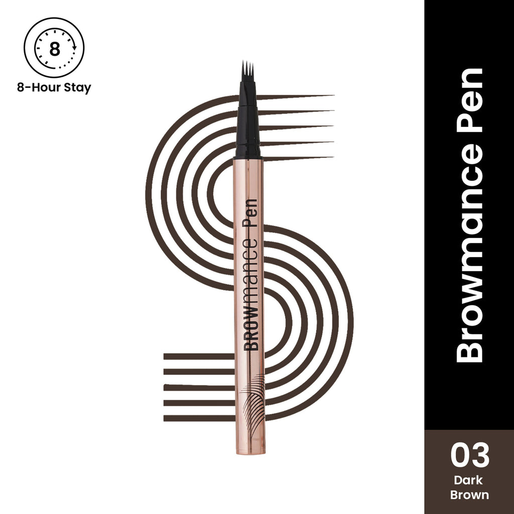 Swiss Beauty Browmance Pen Fills In Sparse Hair For 8-Hour Stay - 3 Dark Brown | Grocsy