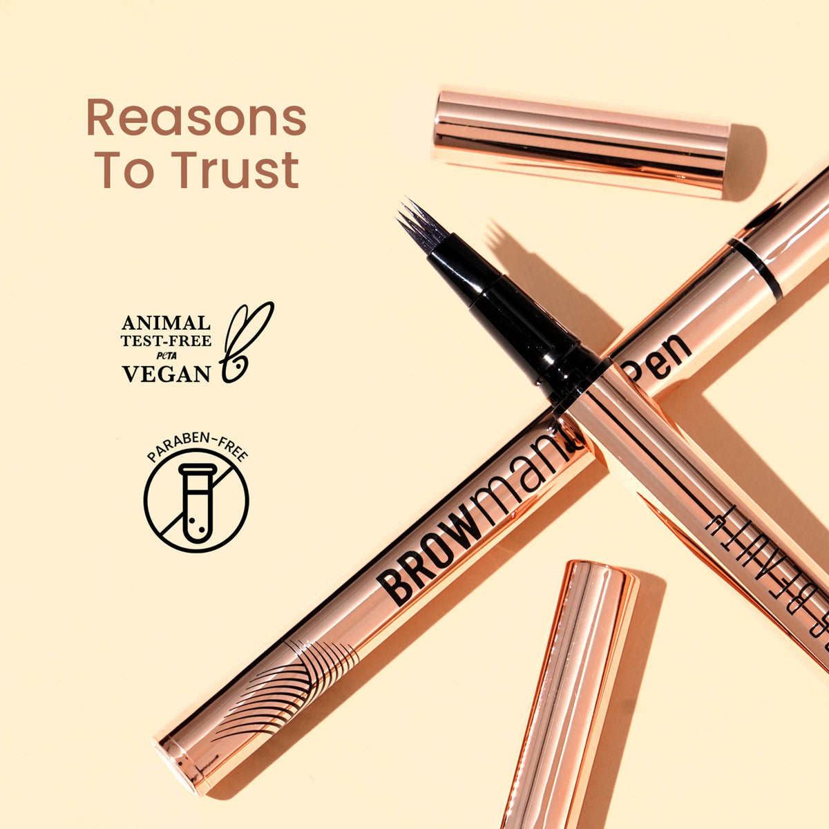 Swiss Beauty Browmance Pen Fills In Sparse Hair For 8-Hour Stay - 3 Dark Brown | Grocsy