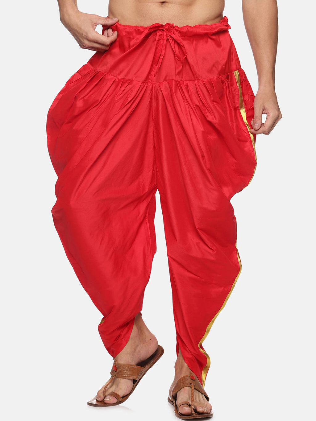 Sethukrishna Men Red Solid Dhoti Pant | Grocsy