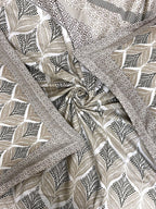 BELLA CASA Beige & Off White Ethnic Motifs 350 TC King Bedsheet with 2 Pillow Covers | Grocsy