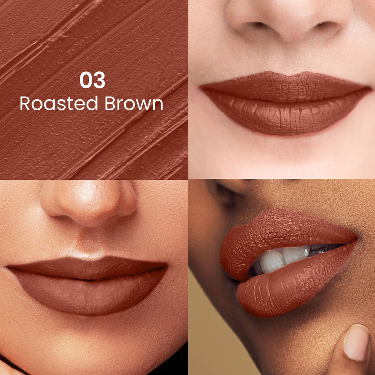 Swiss Beauty Satin Comfort Smooth Glide, Highly Pigmented , Ultra Hydrating Lipstick - 3 Roasted Brown | Grocsy