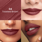 Swiss Beauty Satin Comfort Smooth Glide, Highly Pigmented , Ultra Hydrating Lipstick - 4 Toasted Brown | Grocsy