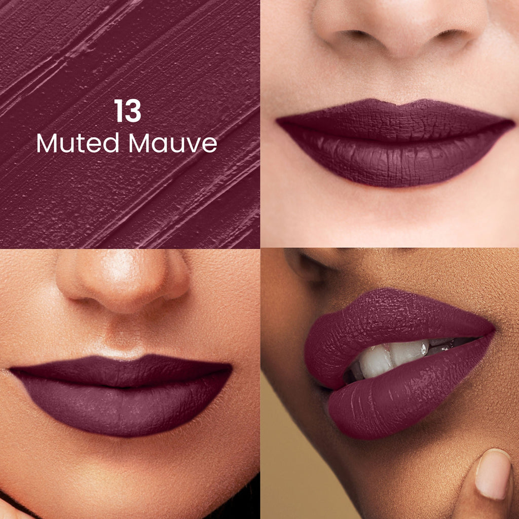 Swiss Beauty Satin Comfort Smooth Glide, Highly Pigmented , Ultra Hydrating Lipstick - 13 Muted Mauve | Grocsy