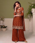 KC Orange Wedding Wear Embroidered Crush Silk Salwar Suit | Grocsy