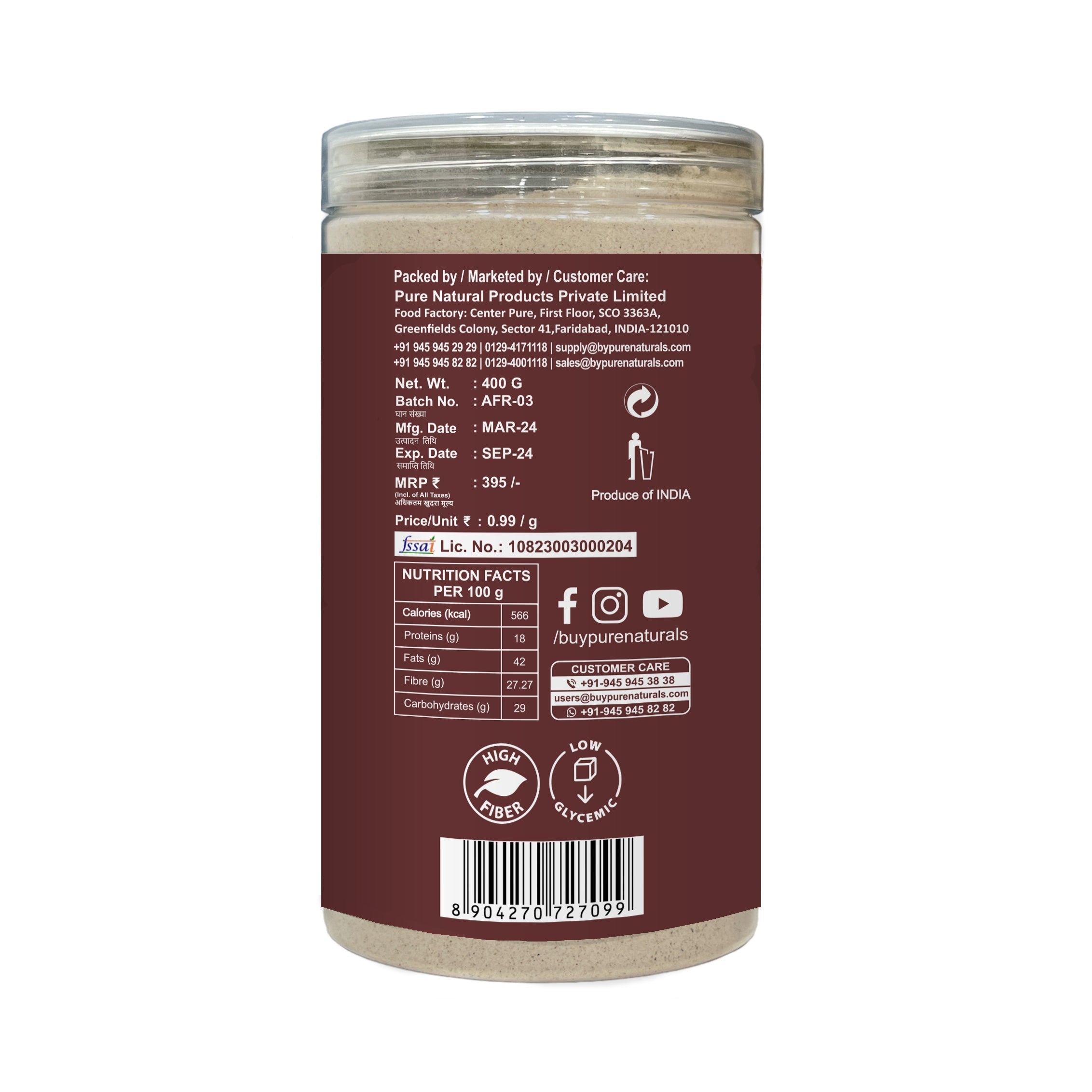 byPureNaturals Alsi Atta (Flaxseed Powder Flour) | Grocsy
