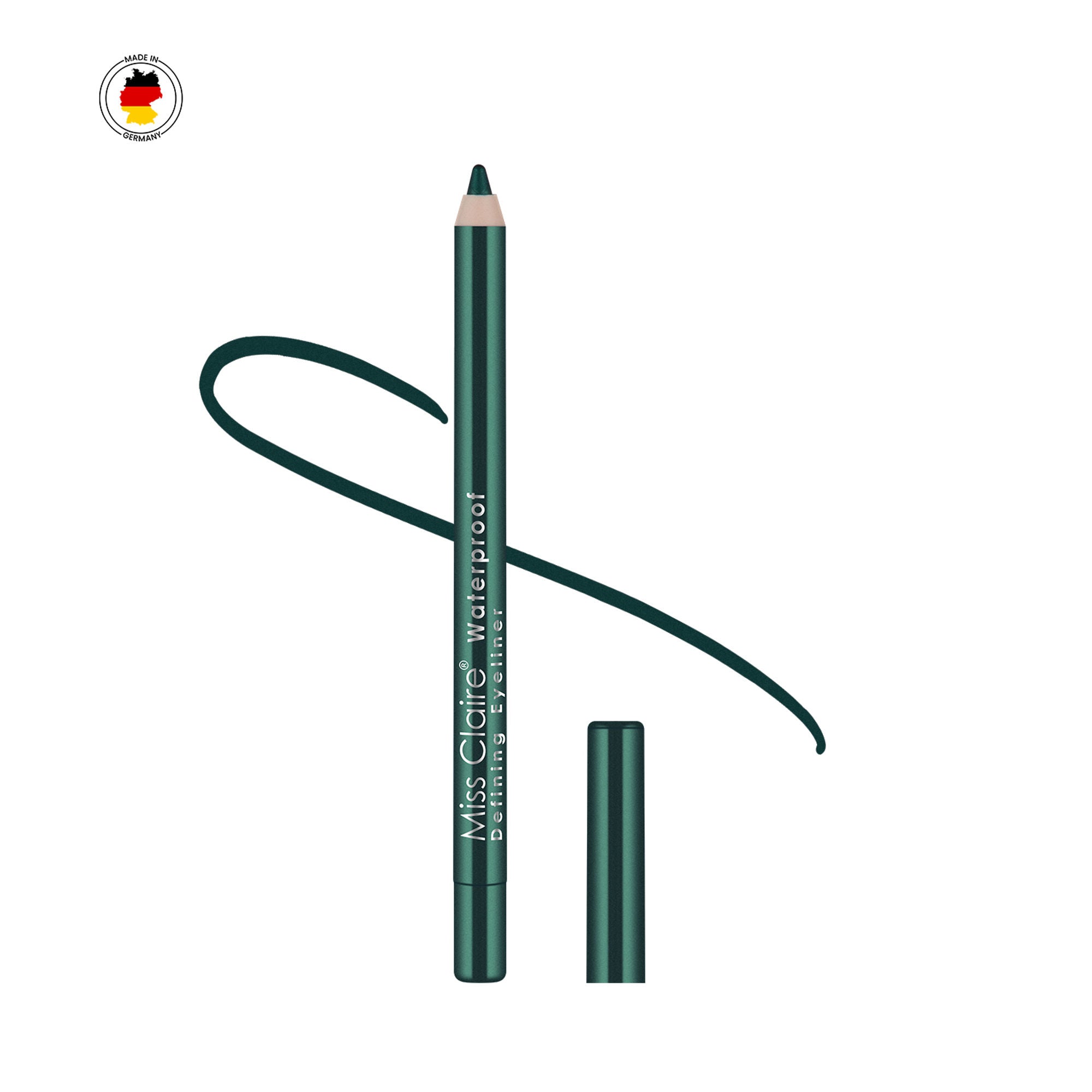 Miss Claire Waterproof Defining One Stroke Eyeliner Kajal - Party Green | Grocsy