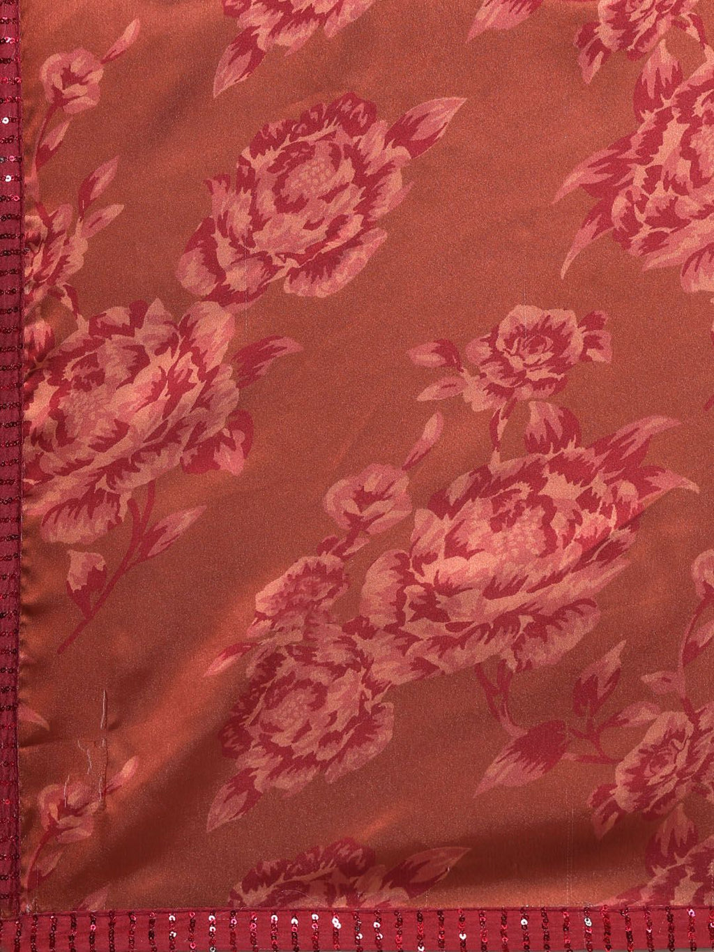 kasee Floral Print Satin Saree | Grocsy