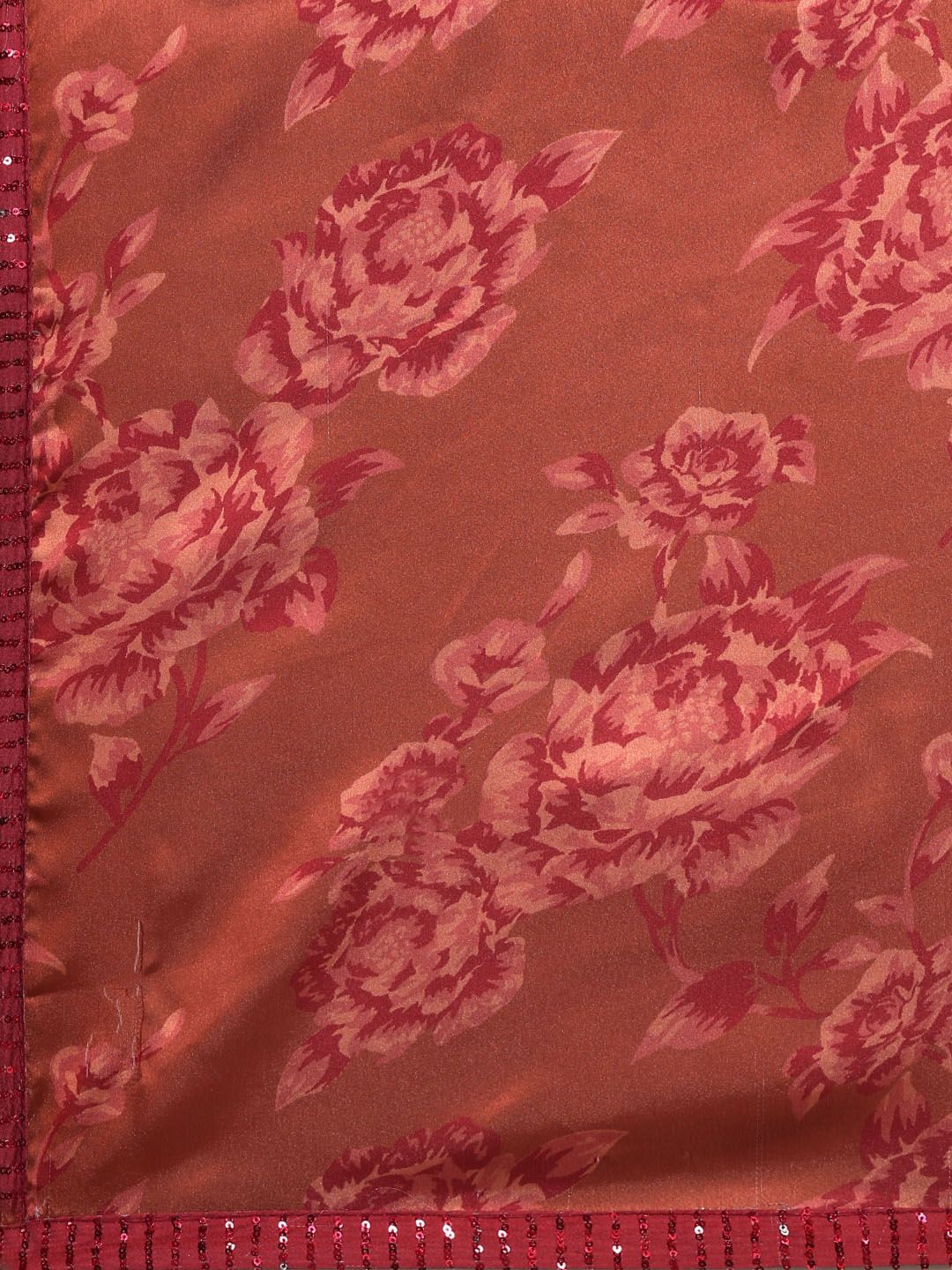 kasee Floral Print Satin Saree | Grocsy