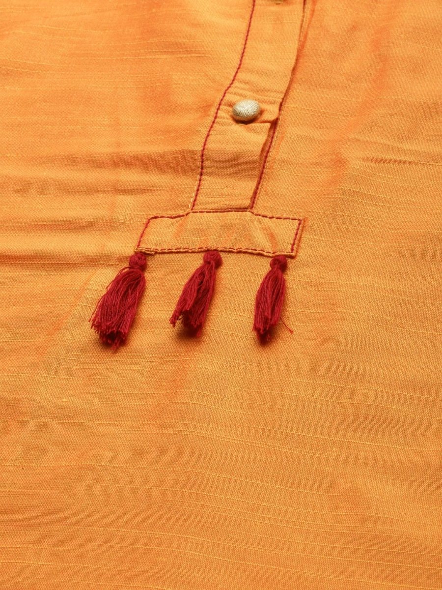 All About You Women Orange Regular Kurta with Trousers & With Dupatta | Grocsy