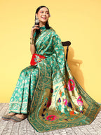Saree Mall Ethnic Motifs Silk Blend Banarasi Sarees | Grocsy