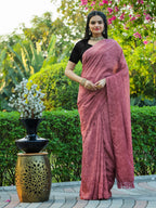 Tikhi Imli Floral Printed Embossed Ready to Wear Saree | Grocsy