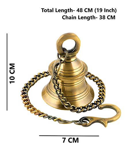 Uapan Brass Decorative Wall Hanging Bell With Chain & Hook | Grocsy