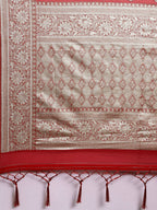 Saree Mall Red Ethnic Motifs Zari Organza Banarasi Saree | Grocsy
